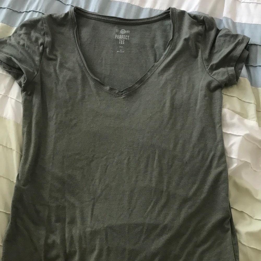 Army green v-neck